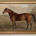 LHHJDIO Vintage Gold Framed Wall Art Farmhouse Horse Canvas Wall Art Rustic Classic Animal Picture Wall Decor Western Animal Art Prints for Bedroom Bathroom Living Room 16"x24"