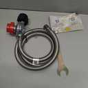 GasSaf 5 Feet Stainless Steel Braided 20 PSI Adjustable Propane Regulator Hose with QCC-1/Type,Gas Grill LP Regulator for Burner, Turkey Fryer, Forge, Smoker and More