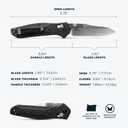 Benchmade - Mini Osborne, Every Day, Outdoor, Folding Knife, Reverse Tanto Blade with Black Carbon Fiber Handle (945-2)