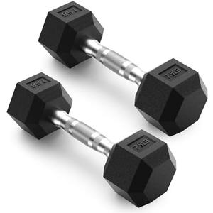 PAPABABE HEX Dumbbell Set 7.5lb, Rubber Encased Home Gym Dumbbells, Exercise & Fitness Weights Dumbbells for Women & Men, Hand Weight for Strength Training PAPABABE HEX Dumbbell Set 7.5lb, Rubber Encased Home Gym Dumbbells, Exercise & Fitness Weights Dumbbells for Women & Men, Hand Weight for Strength Training