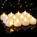 Raycare 12/24/50/100/150Pack Battery Operated Tea Lights Candles, Long Lasting Fake Candles, Flameless LED Tea Lights, Electric Candle for Table Centerpieces, Home Decor, Halloween, Christmas (White)