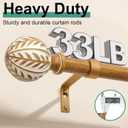 QDWIS Boho Wood Curtain Rods for Windows 28 to 48 inch,1" Adjustable Heavy Duty Window Curtain Rod with Imitation Wood Grain Finials,Rustic Decorative Drapery Rods Set,Size:18-60'',Maple Wood