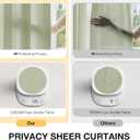 Anmao Non-See-Through Sage Green Privacy Semi Sheer Curtains for Living Room 54 Inch Length 2 Panels Set, Light Filtering That Let Light in Rod Pocket Window Drapes for Bedroom, 52W x 54L, Sage