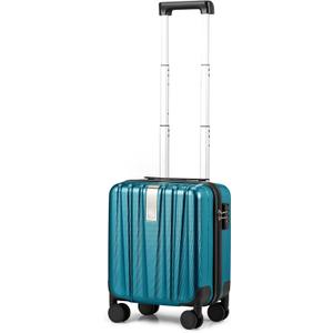 Hanke 14 Inch Underseat Carry On Luggage with Wheels Hard Shell Suitcases Carry On Bag Lightweight Small Mini Suitcase Tsa Luggage for Travel. Caribbean Blue