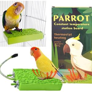 Bird Warmer for Cage Bird Perch Stand Platform Warm Heating, Heating Bird Perch Platform for Exotic Pet Birds, 12V 5W African Grey, Parakeets, Parrots