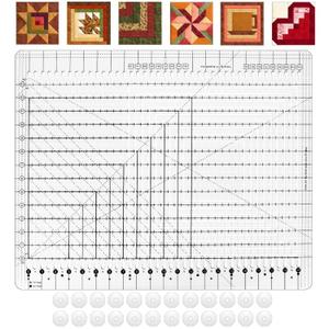 Extra Large Slotted Quilting Rulers 17.75 x22 Thickened Clear Acrylic - XL Quilt Cutting Ruler with Non-Slip Grip for Rotary Cutting, Perfect for Sewing Crafting & Patchwork Template 