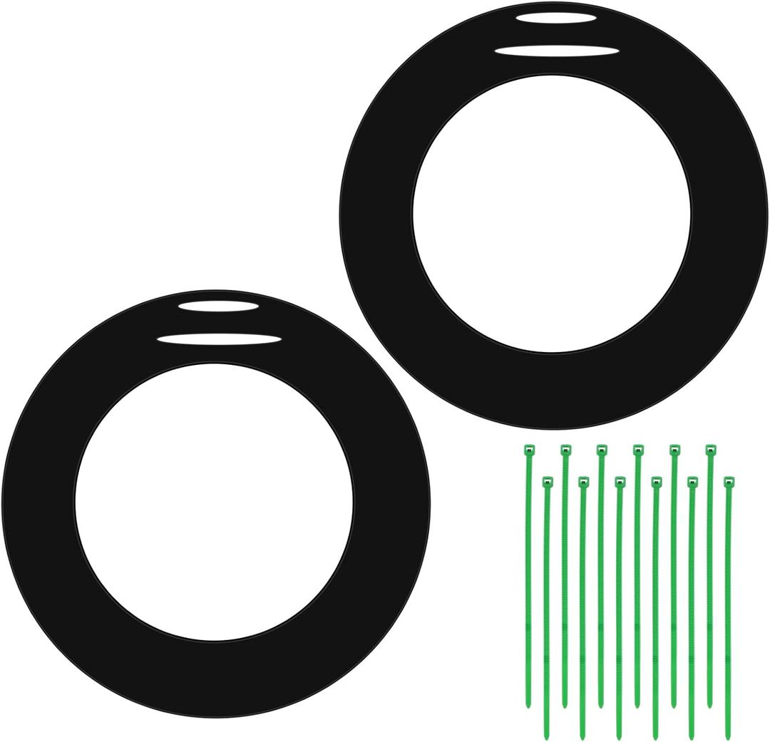 Maasechs 2 Pieces Door Protecting Holiday Wreath Pad with Ties Rubber Pad Door Protector Prevent Scratches for Christmas Seasonal Decorative Protection Walls Glass (Fits 30 to 33 Inch Wreaths, Black)