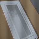 Zonon 1 Pcs Semi Recessed Fire Extinguisher Cabinet White Industrial Architectural Wall Cabinet, Door with Handle Version for 10 Pound Dry Chemical Fire Extinguisher