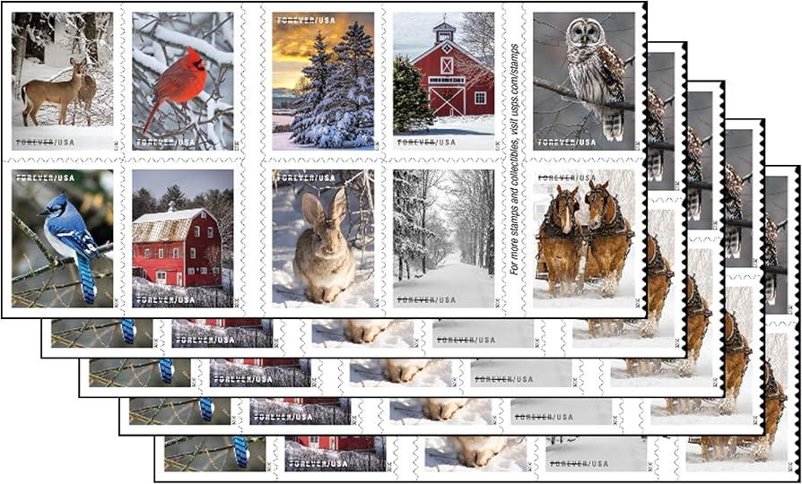 Winter Stamps 5pc