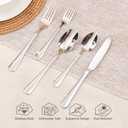 Silverware Set for 12, 60 Piece Heavy Duty 18/10 Stainless Steel Flatware Set, Mirror Polished Cutlery Utensils with Knives Forks & Spoons, Dishwasher Safe - HIKAA