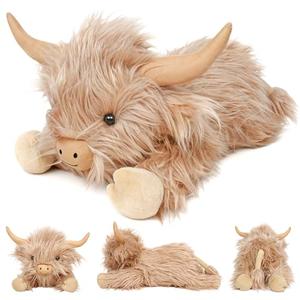 JellyMallow Highland Cow Weighted Stuffed Animals 5lbs 22in, Cute Weighted Plush Highland Cow Stuffed Animal Cattle Plushies Ideal Gifts for Kids and Adults