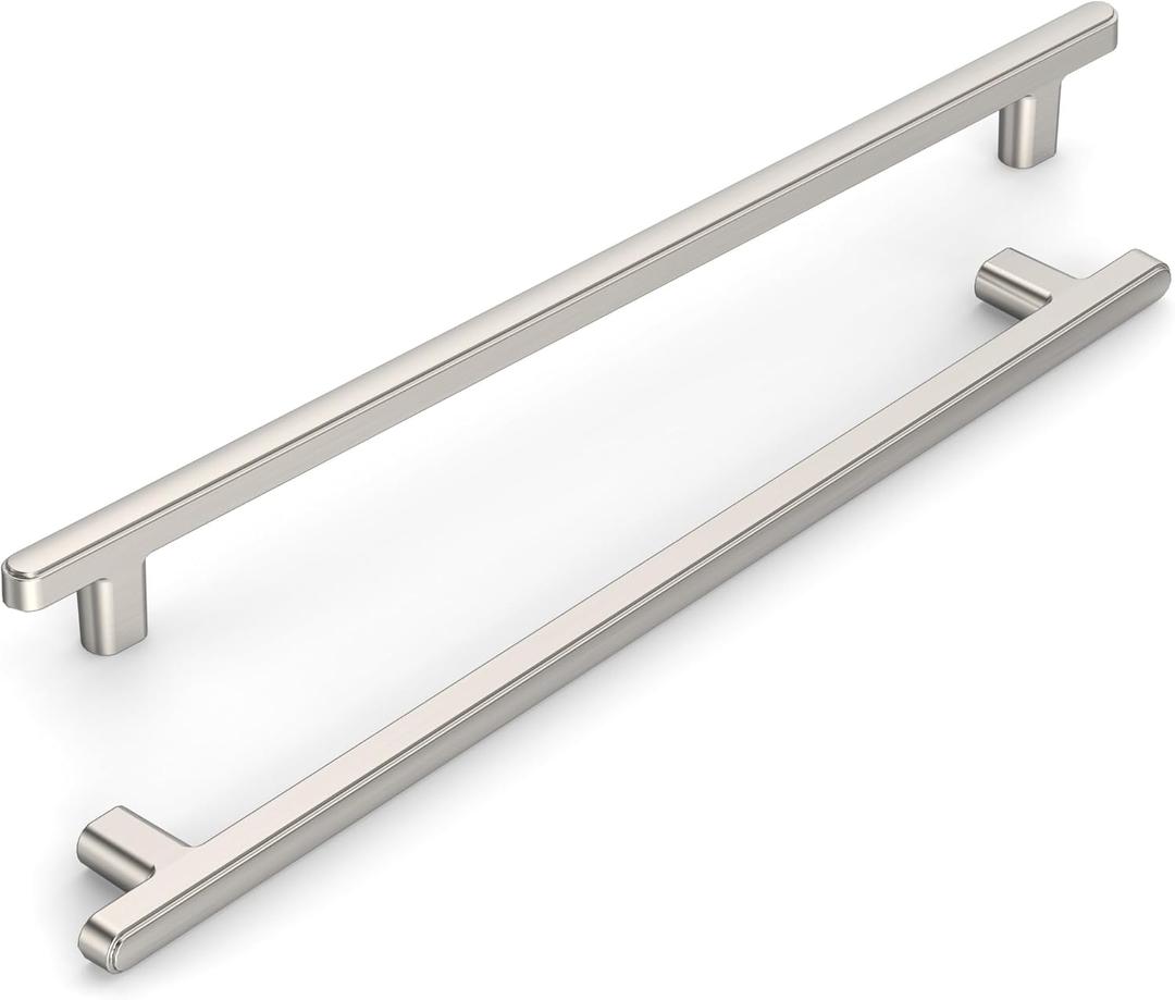 10 Pack 10 Inch(254mm) Kitchen Cabinet Handles Brushed Satin Nickel Cabinet Pulls Kitchen Cabinet Hardware Drawer Pulls for Cupboard Wardrobe