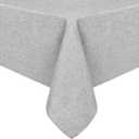 Hiasan Faux Linen Rectangle Tablecloth - Wrinkle and Stain Resistant Washable Table Cloth for Kitchen Dining Room Holiday Table Cover for Dinner, Light Grey, 60 x 120 Inch