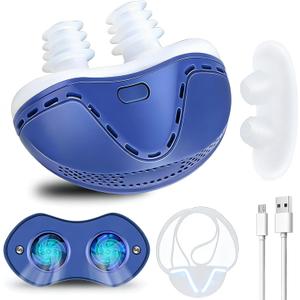 Anti Snoring Devices, Double Vortex Anti Snoring Device, Snoring Solution, Adjustable Wind Speed, Suitable for All Nose Shapes, Stop Snoring Suitable for Men and Women, Blue EAA1