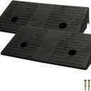 3.5" Rise 2pack Rubber Curb Ramps for Wheelchair Threshold Driveway Doorway Shed, Truck Car Motorcycle Bike Cart Lawn Mowers Angled Step Entry in Ramp, 7000lbs Heavy Duty Powersports Loading Ramp