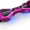 Starship Hoverboard with Bluetooth Speaker, Chrome Color Self Balancing Scooters with Science Fiction Design and 6.5 inch LED Wheels (Chrome Pink)