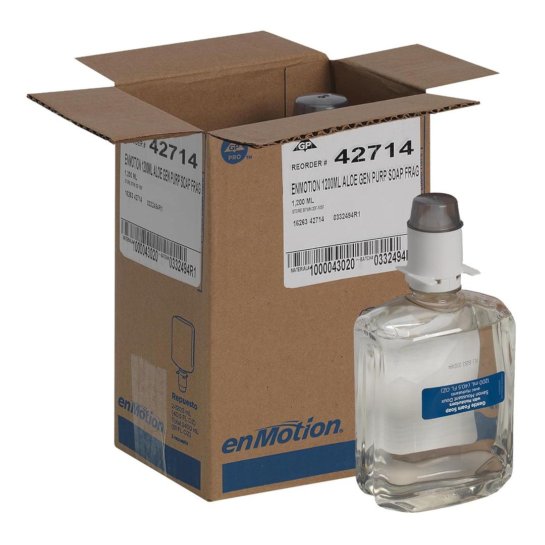 enMotion Gen2 Moisturizing Foam Soap Dispenser Refills by GP PRO (Georgia-Pacific), Dye and Fragrance Free, 2 Bottles Per Case, 42714, Expiry: 2028/08/25