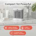 Lasko Portable Electric Ceramic Space Heater with ALCI Plug for Bathroom Use, 2 Heat Settings and Simple Heat Button, 8 Inches, White, 1500W, CD08200