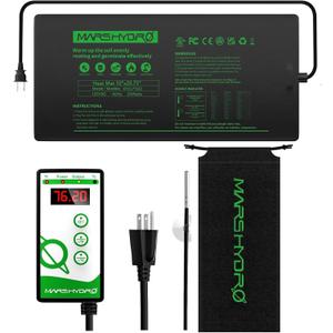 MARS HYDRO 10''x 20.75'' Seedling Heat Mat with Thermostat Combo SetHeating Pad for for Germination, Indoor Gardening, Greenhouse