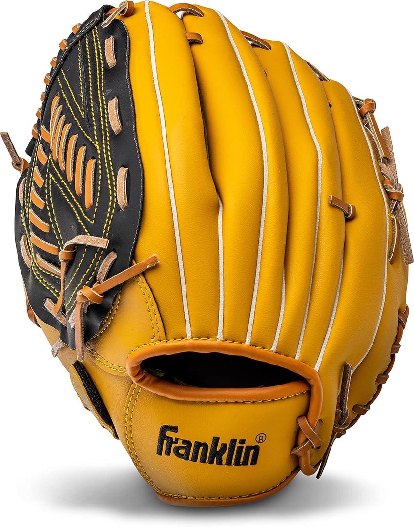 Franklin Sports Field Master Baseball + Softball Glove - Field Master Adult + Youth Baseball + Softball Mitt - Men's + Women's Gloves - Right Hand Throw