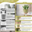 Plant Pots,12/10/9/8/ Inch Large Plastic Self Watering Flower Pots Indoor Outdoor with Drainage Holes, Deep Reservoir,Nursery Planting Pot for Indoor Out Door Plants