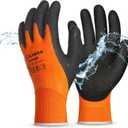 Schwer 2 Pairs Waterproof Work Gloves for Men and Women CR3306, Gardening Gloves with Double Latex Coated, Non-slip Working Gloves, Outdoor Construction, Car and Fish Cleaning, No Fleece Lining, S