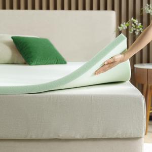 ZINUS 2 Inch Green Tea Memory Foam Mattress Topper, Smaller, More Convenient WonderBox Packaging, Pressure-Relieving Layers, CertiPUR-US Certified, Queen