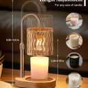 Candle Warmer Lamp Electric Timer: Dimmable Candles Warming Lamps - Height Adjustable Burner Jar - No Flame Scented Melts Wax - All Candle Jars Home Decor Table Light (Ambergold)