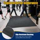 Extra Large Indoor/Outdoor Entrance Mat - 4 x 5 Feet, Rubber Border Door Mat Heavy Duty, Waterproof, Low-Profile, Easy to Clean, Rubber Entry Mat,Commercial Floor Mat, Charcoal Grey