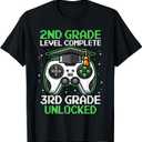 2nd Grade Graduation Gamer Level Up to 3rd Grade T-Shirt (Small, Black)