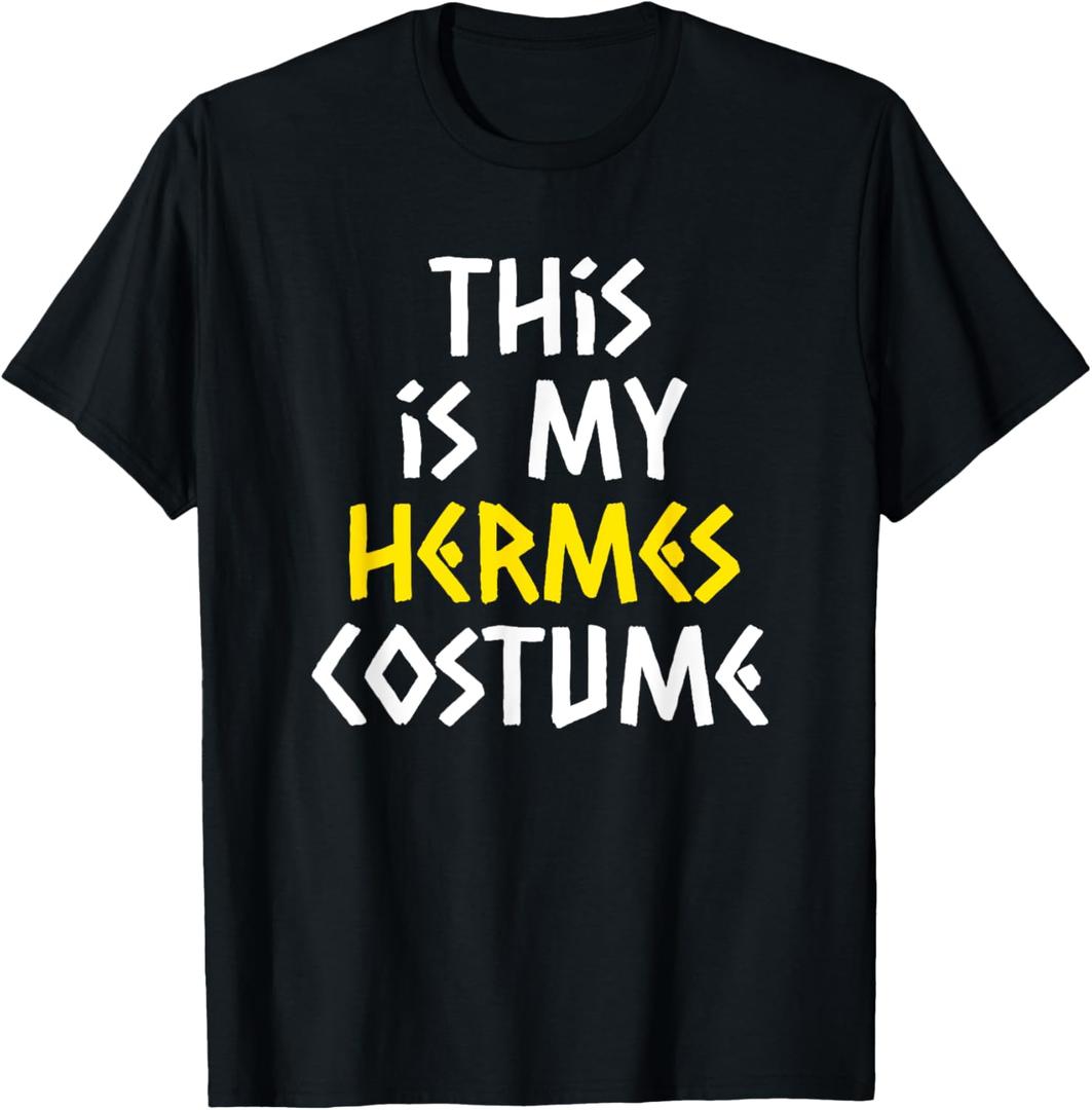 This Is My Hermes Halloween Costume Lazy Greek Mythology T-Shirt (Small, Black)