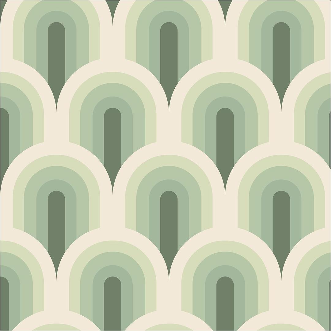 Blooming Wall DPYC58 Gradient Mint Green Roman Arch Shape Peel and Stick Wallpaper Self-Adhesive Prepasted Wallpaper Wall Dcor (17.7" x 118")