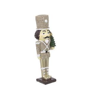 Decorative Wooden Glittered Christmas Nutcracker Soldier King with Sword or Drum