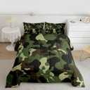 Feelyou Kids Camo Comforter Set Boys Army Camouflage Lightweight Bedding Set for Girls Teens Youth Man Colorful Pattern Art Decor Comforter Brown Green Quilt Set with 2 Pillowcases 3Pcs Bedding Queen (Multi 19)