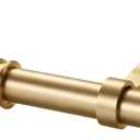 Curtain Rods for Windows 48 to 86 Inches - Aluminium Finials and Brackets - 1 Inch Decorative Window Rods - Adjustable Heavy Duty Curtain Rod - Wall & Ceiling Mounted - Brushed Gold Finish