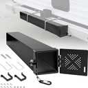RV Bumper Storage Tube 4" Square Cap with 31'' Aluminum Camper Bumper Rustproof Corrosion Resistant for Installation on the Rear/Bottom, Black