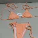 TASHEHE Women's Triangle String Bikini Set Sexy Tie Side Two Piece Swimsuit Cute Halter Bathing Suit Coral S
