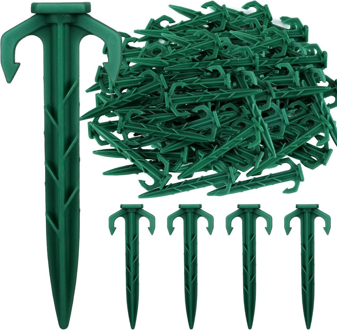 50/100/200/1000 Ct. Biodegradable Stakes, Sod Staples Tent Stake, Heavy Duty Garden Stakes Landscape Stake for Membrane, Netting, Turf, Landscaping and Gardening (50 PCS)