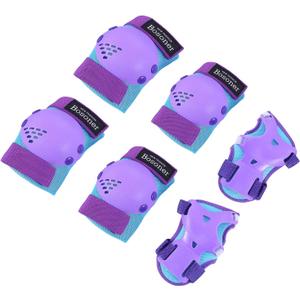 BOSONER Kids/Youth Knee Pad Elbow Pads for Roller Skates Cycling BMX Bike Skateboard Inline Rollerblading, Skating Skatings Scooter Riding Sports,  Blue / Purple, Small (3-7 years)