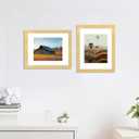 4 x 11x14 Picture Frame Set of 4, High Definition Real Glass, Display Pictures 8x10 with Mat or 11x14 Without Mat, Gallery Wall Hanging Photo Frames, Gold