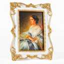 4x6 Vintage Picture Frame, White Gold Picture Frame with Real Glass Front, Ornate Antique Retro Photo Frame, Wall or Table Top Photo Display, Vintage Decor, Gallery