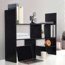 Briwooody Expandable Dorm Desk Hutch Adjustable Desktop Bookshelf,Black, 9.5 x 40 x 28 inch