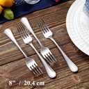 KEAWELL Premium Fine Verona 4-Piece 8 inch Fork Set  18/10 Stainless Steel, Heavy-Duty Mirror-Finished Flatware for Elegant Everyday Dining and Entertaining (4, Dinner Forks)