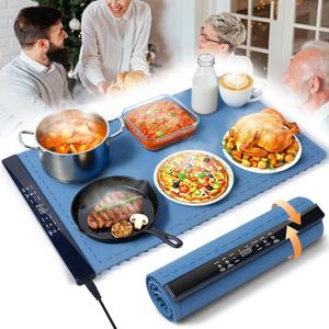 Food Warming Mat - Fast & Even Heating Warming Mat for Food with 6 Temperature Modes for Home, Buffet, or RV