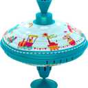 Humming Top Tin Spinning Top for Baby 18 Months and up, Classic Retro Toys for Toddler, Pump Spinner with Base, Parade Fun 7.9 Large Size