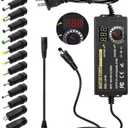 72W Power Supply Adjustable DC 3V ~ 24V Variable Universal Switching AC/DC Adapter 100V-240V AC to DC Converter with LED Voltage Display and 14 Tips, for 3V to 24V Household Electronics - 3000mA Max