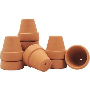 Yishang Mini Terracotta Pots with Drainage Holes - 1.5 inches Tiny Clay Nursery Pots for Indoor/Outdoor Mini Plant, DIY Crafts, Wedding Favors(10 Pack)