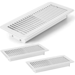Retisee 4x12 Inches Floor Vent Covers Heavy Duty Floor Register Easy Installation Metal Heat Vent Covers with Rust Proof Finish for Home(White,2 Pcs)