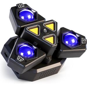 Dynamic 3-Arm Moving Head DJ Lights with RGBW 4-in-1 Stage Lighting Effect, Remote DMX Control for Stage Shows, Parties, Clubs, and Events