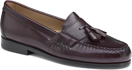 Johnston & Murphy Men's Hayes Tassel Loafer Dress Casual Shoe, 10.5, Burgundy Polished Full Grain